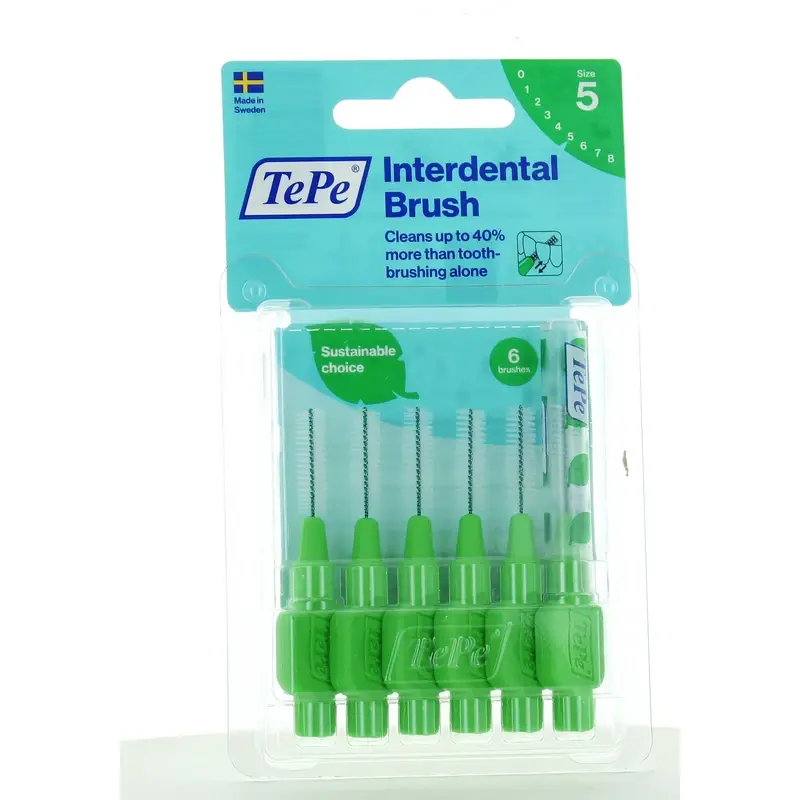TEPE SCOVOLINO ORIGINAL GREEN ISO SIZE 5 mm0,8 BLISTER 6 PEZZI