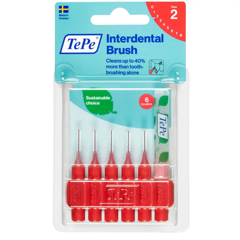 TEPE SCOVOLINO ROSSO ISO SIZE 2 0,5mm BLISTER 6 PEZZI