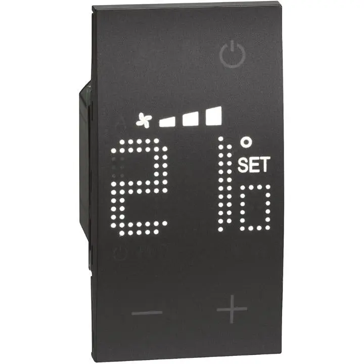 Termostato BTicino KG4691 Living Now - Elettronico Display Nero 2 Moduli Digitale