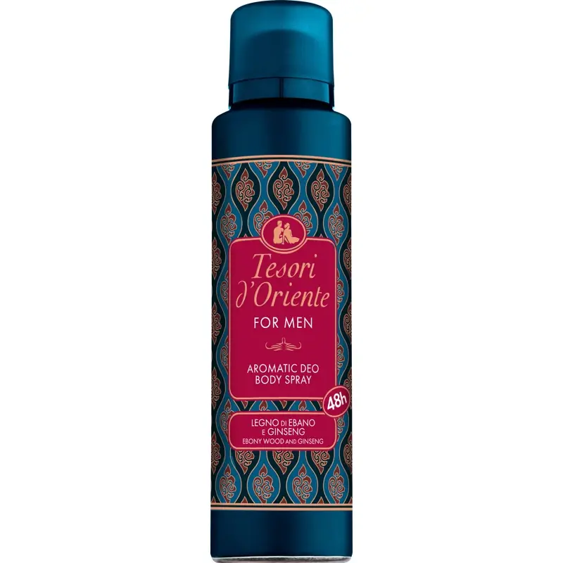 TESORI D'ORIENTE DEODORANTE SPRAY 48h PER UOMO LEGNO DI EBANO E GINSENG 150 ML