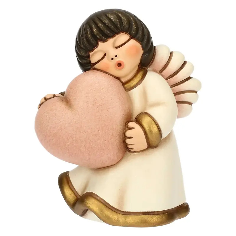 Thun - Angelo in ceramica con cuore rosa | Rohome