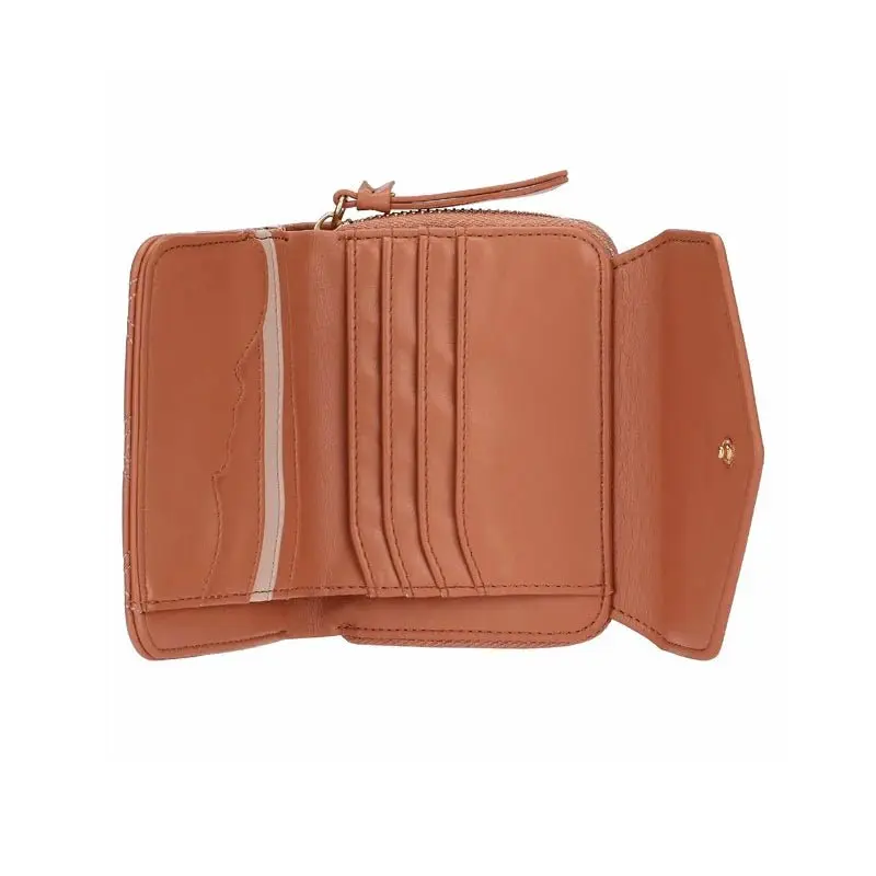 Thun – Portafoglio trapuntato con patta, color moka | Rohome