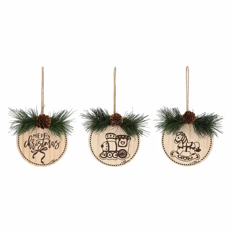 Thun - set 3 Addobbo natale in legno | rohome