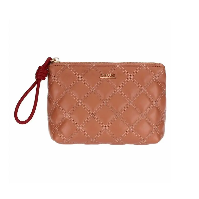 Thun – Trousse in ecopelle trapuntata colore moka/ribes | Rohome
