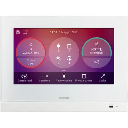 Touch Screen HOMETOUCH BTicino Terraneo 3488W - 7 Pollici MyHOME_Up Videocitofonia