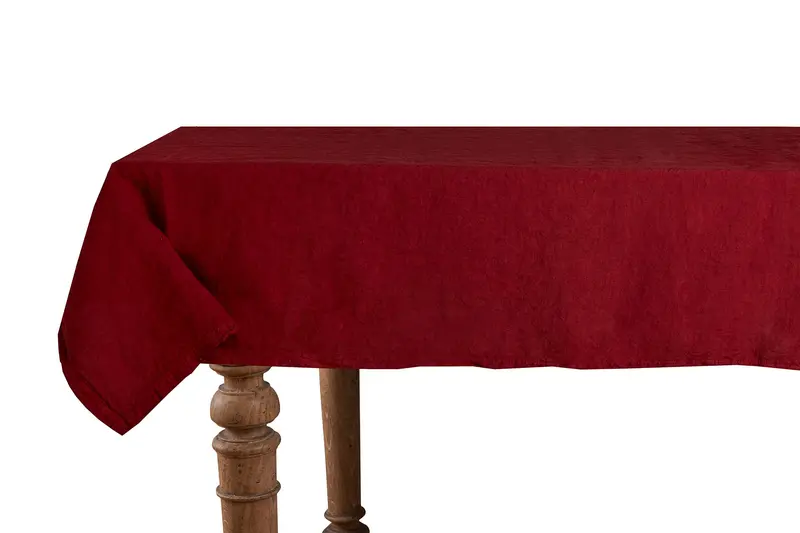 Tovaglia da tavola in 100% puro lino lavato delavè stone washed morbido resistente elegante made in italy BORDEAUX
