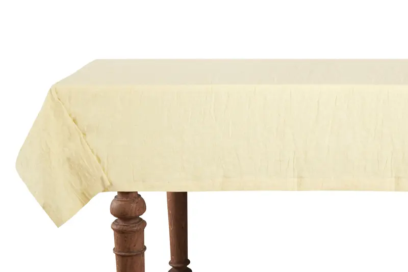 Tovaglia da tavola in 100% puro lino lavato delavè stone washed morbido resistente elegante made in italy   GIALLO PASTELLO