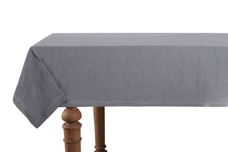 Tovaglia da tavola in 100% puro lino lavato delavè stone washed morbido resistente elegante made in italy  GRIGIO TIFONE