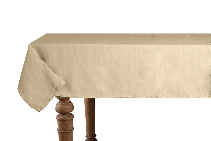 Tovaglia da tavola in 100% puro lino lavato delavè stone washed morbido resistente elegante made in italy  SABBIA