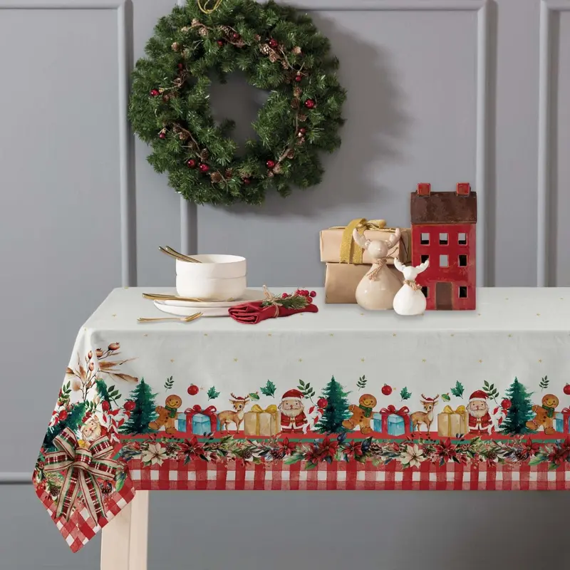 Tovaglia rettangolare Santa Claus natalizia 240cm | Rohome