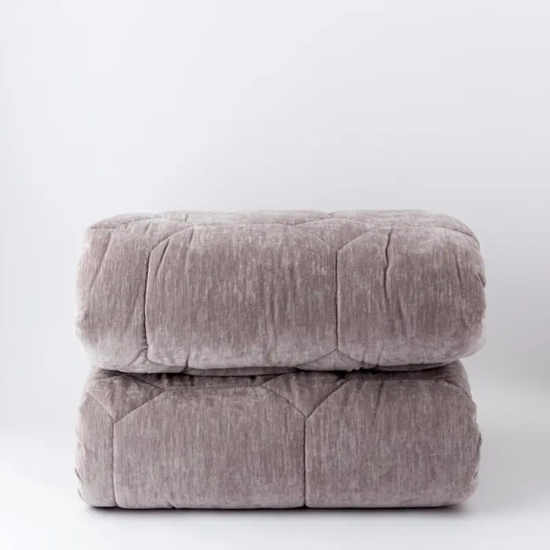 Trapunta matrimoniale in ciniglia Luce Grigio Perla| Rohome