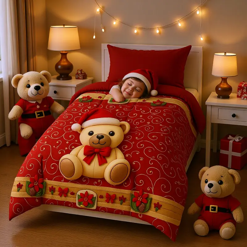 TRAPUNTA SINGOLA "teddy" con stampa digitale, 330 grmmi