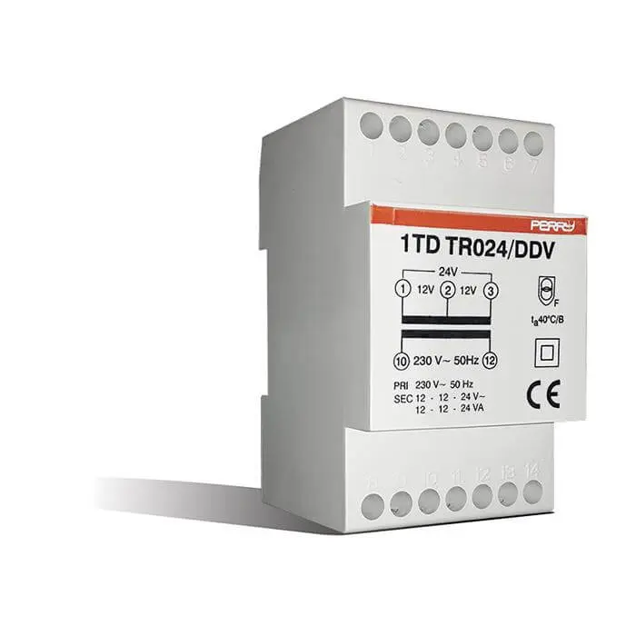 Trasformatore Sicurezza Perry TR024/DDV – 24VA Continuo DIN
