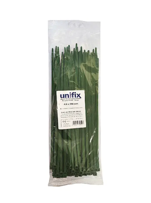 Unifix Fascette Cablaggio in Nylon Colore Verde 290x4,8mm 100 pz