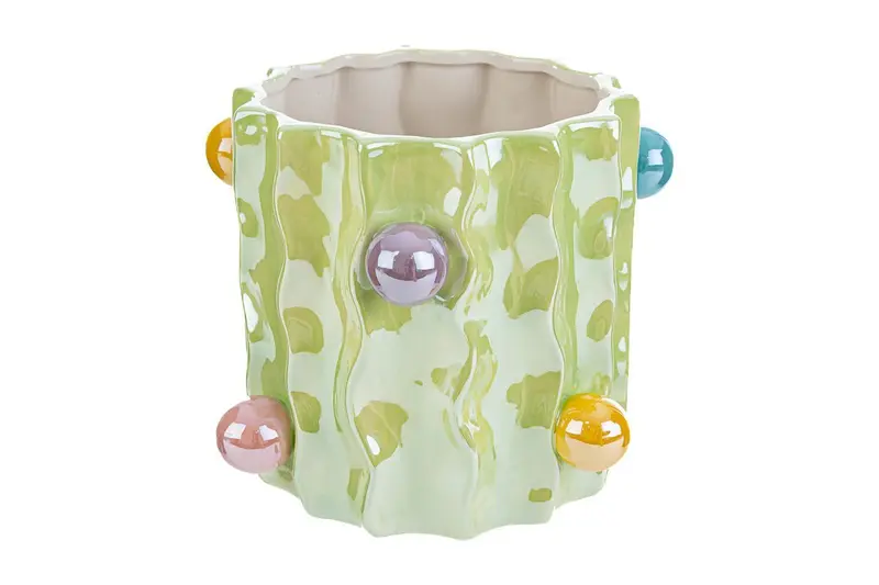 Vaso in ceramica con perle h16 | rohome