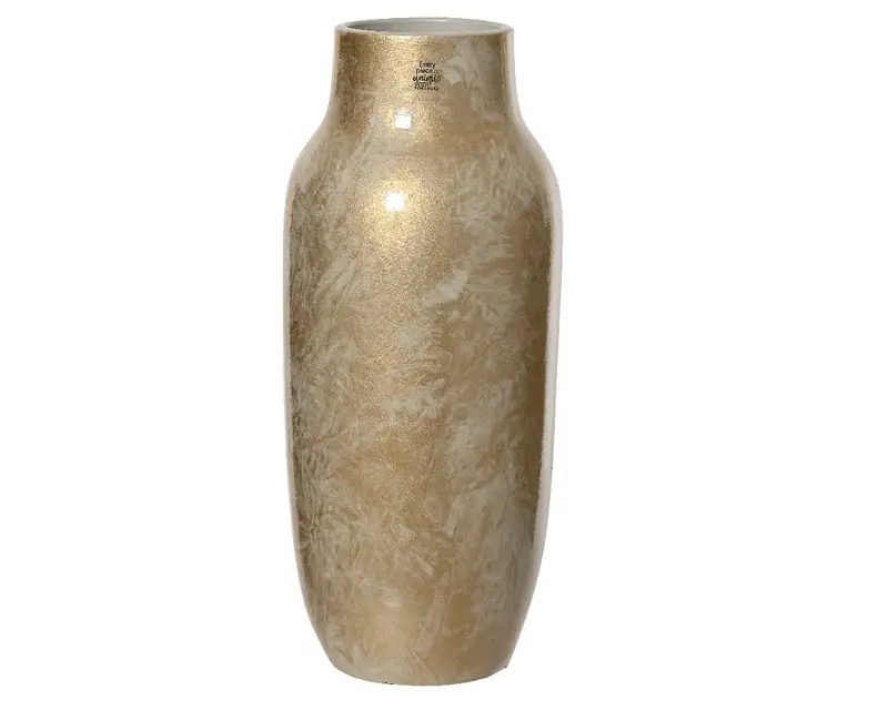 Vaso in terracotta glazed colore gold medio | Rohome