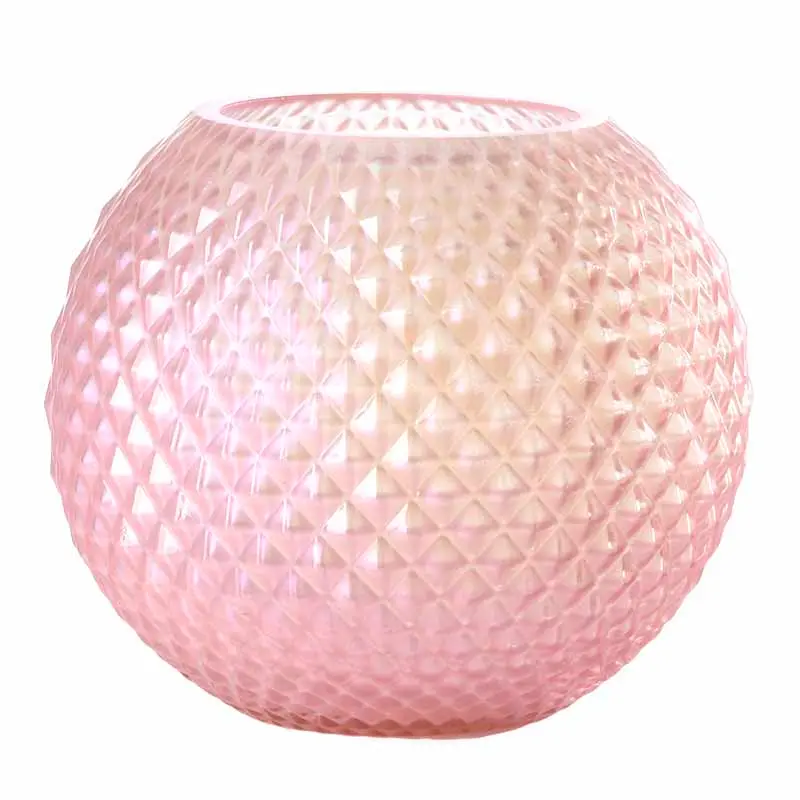 Vaso in vetro a sfera rosa diamond | rohome