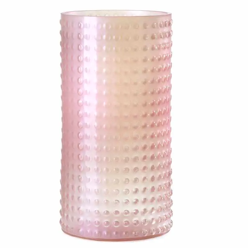 Vaso in vetro cilindro rosa diamond | rohome
