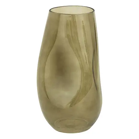 Vaso in vetro colore verde kaki dalle linee moderne | Rohome