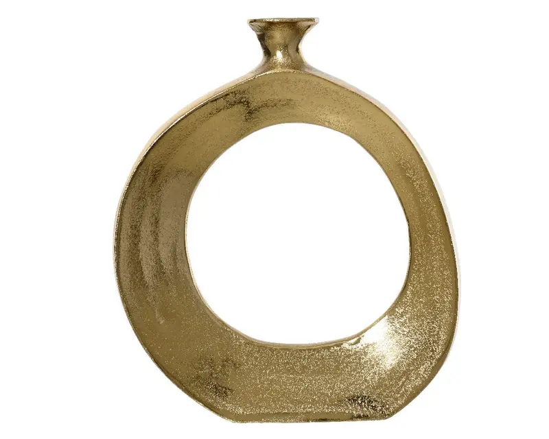 Vaso monofiore in alluminio spazzolato gold piccolo | Rohome