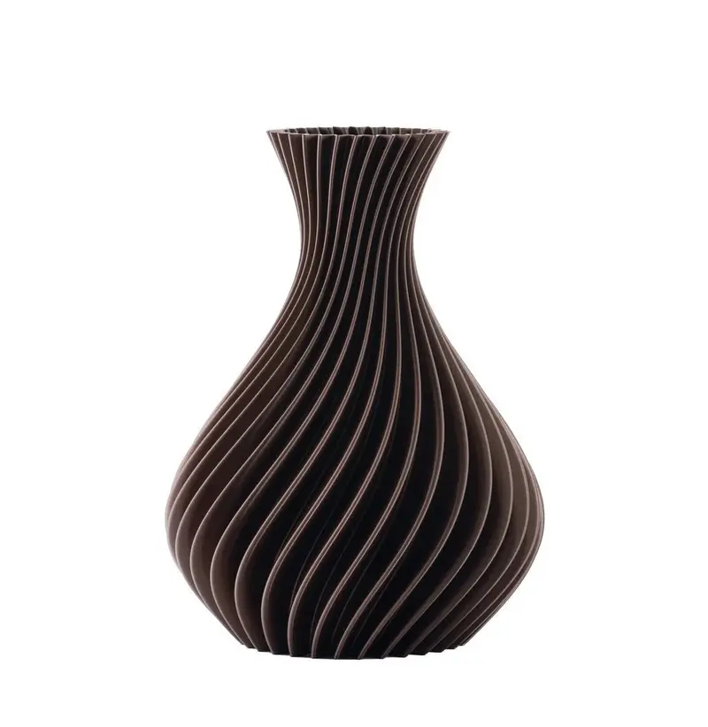 Vaso spirale Melaverde in PLA H.26cm wengè | Rohome