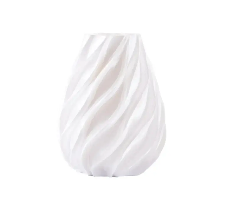 Vaso twist Melaverde in PLA H.26cm bianco | Rohome