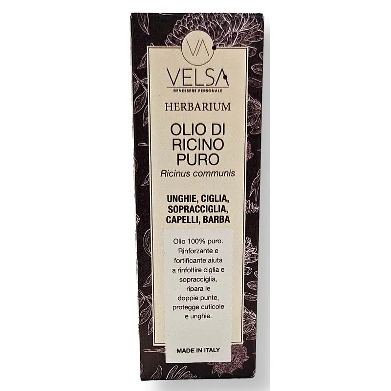 VELSA OLIO DI RICINO PURO 100% RINFORZANTE E FORTIFICANTE UNGHIE, CIGLIA, SOPRACCIGLIA, CAPELLI, BARBA 50 ML