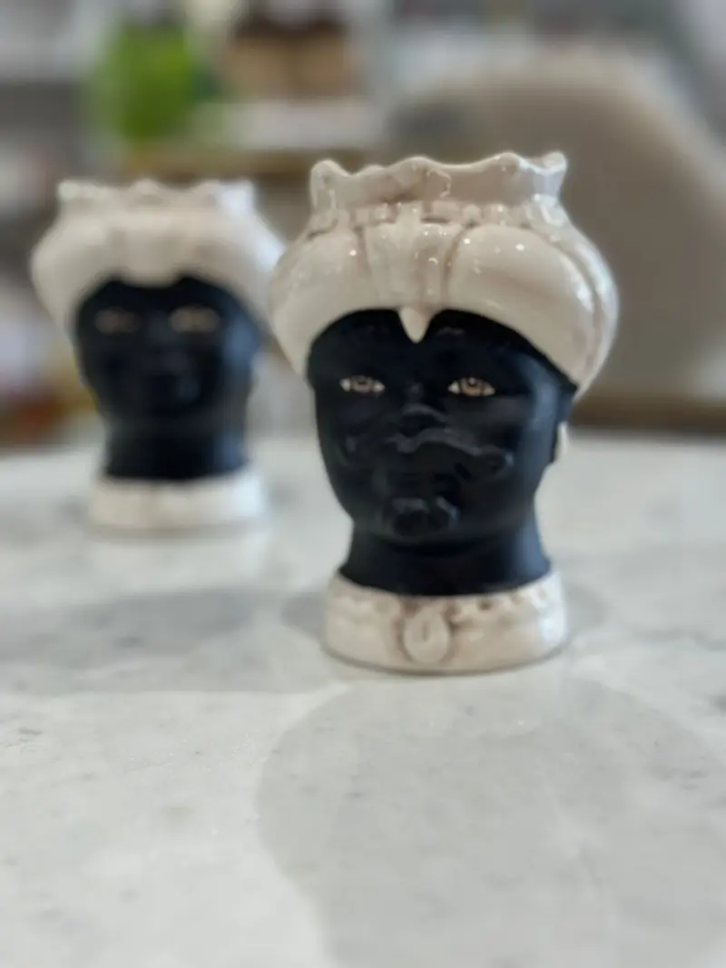 Verus - Testa di Moro bianco antico volto nero Man H 12cm | Rohome