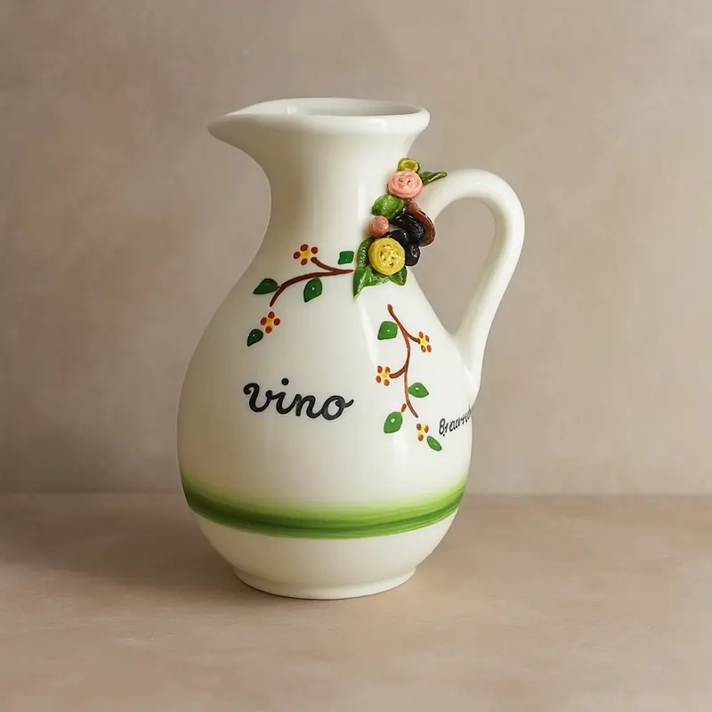 Vietri Brocchetta Vino Fruttini Ceramica Vietrese Dipinta H 15×11 cm