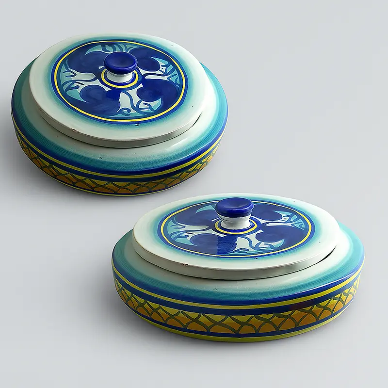 Vietri Scatola Ceramica Decoro Maioliche Ø20xH7 cm