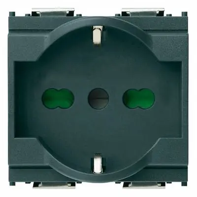 VIMAR 16211 Presa Serie IDEA Bipasso/Schuko 2P+T 10/16A Antracite - Presa Universale 2 Moduli