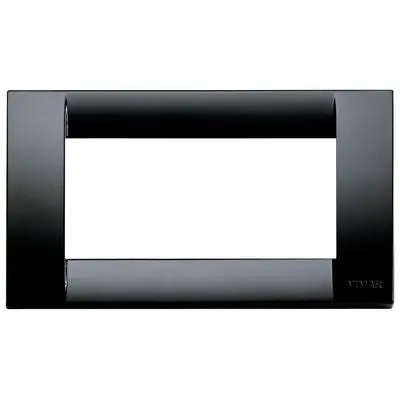VIMAR 16744.16 Placca Serie IDEA Classica 4 Moduli Nera - Design Tradizionale Elegante