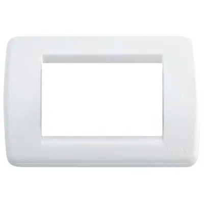 VIMAR 16763.01 Placca Serie IDEA Rondo 3 Moduli Bianco Brillante - Design Angoli Arrotondati