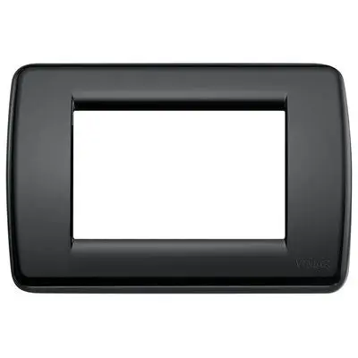 VIMAR 16763.16 Placca Serie IDEA Rondo 3 Moduli Nera - Design Elegante Angoli Arrotondati