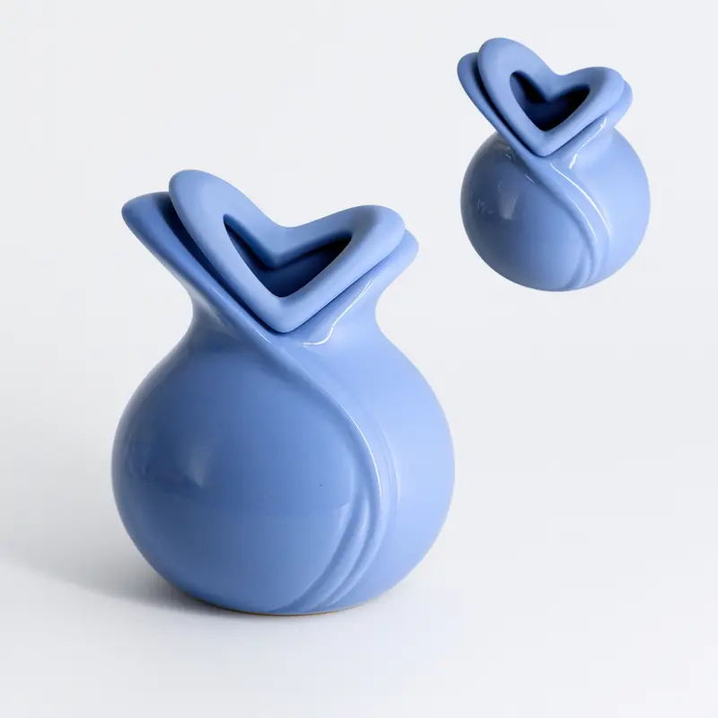 Weds Vaso Diffusore Cuori Porcellana H 15x13 Blu