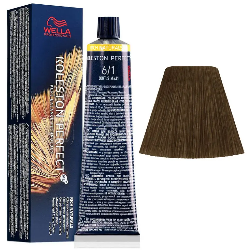 WELLA KOLESTON PERFECT ME PURE NATURALS TINTURA CAPELLI 6/1 BIONDO SCURO CENERE