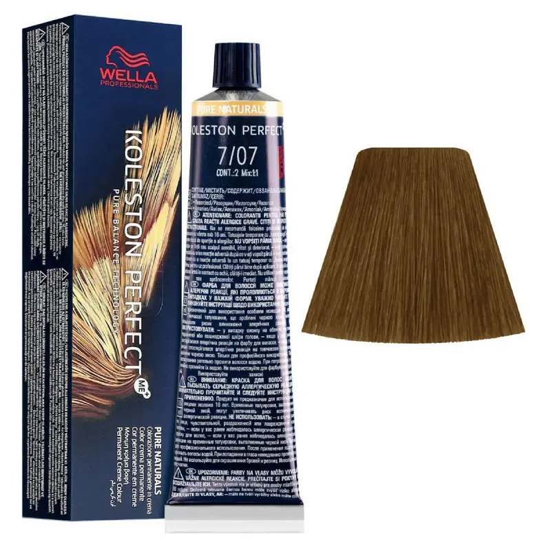 WELLA KOLESTON PERFECT ME PURE NATURALS TINTURA CAPELLI 7/07 BIONDO MEDIO NATURALE SABBIA