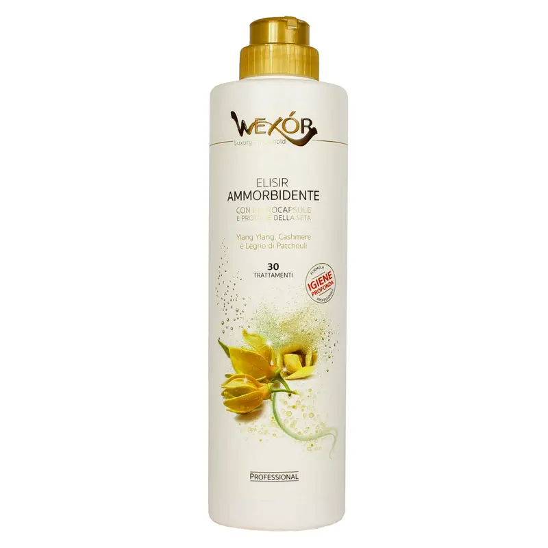 WEXOR ELISIR AMMORBIDENTE CON MICROCAPSULE YLANG YLANG, CASHMERE E LEGNO DI PATCHOULI 30 TRATTAMENTI 750 ML