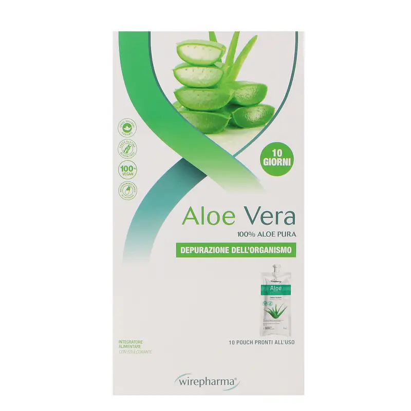 WIREPHARMA ALOE VERA 100% PURA 10 POUCH DA 70 ML INTEGRATORE ALIMENTARE