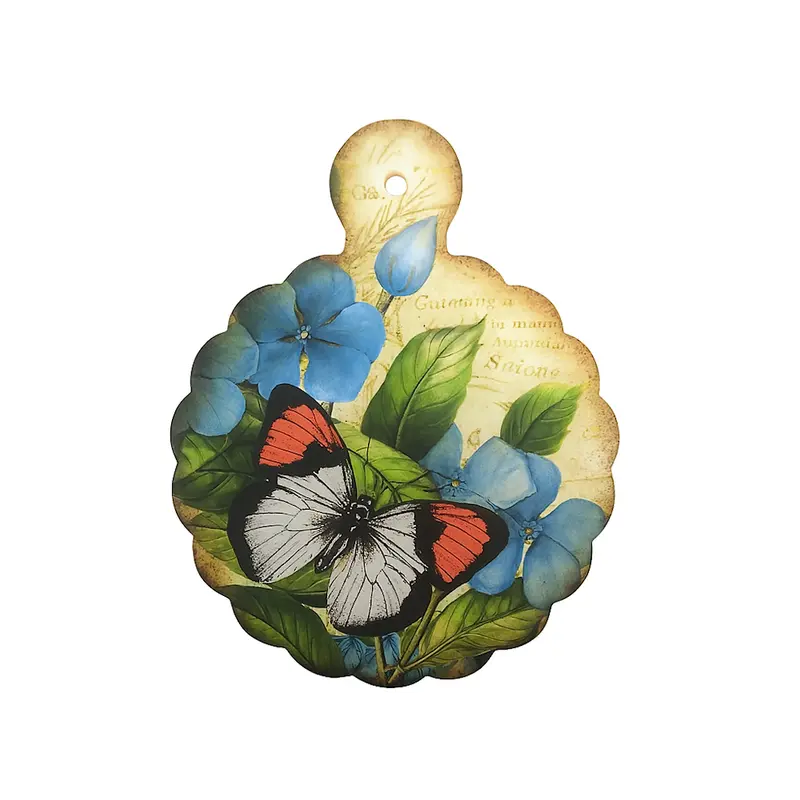 Yvonne Gontier Tagliere Porcellana Farfalle 23x18 cm