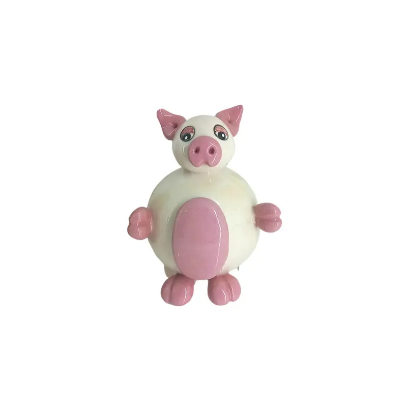 Zampiva Salvadanaio Maialino Ceramica Artigianale H 10 cm