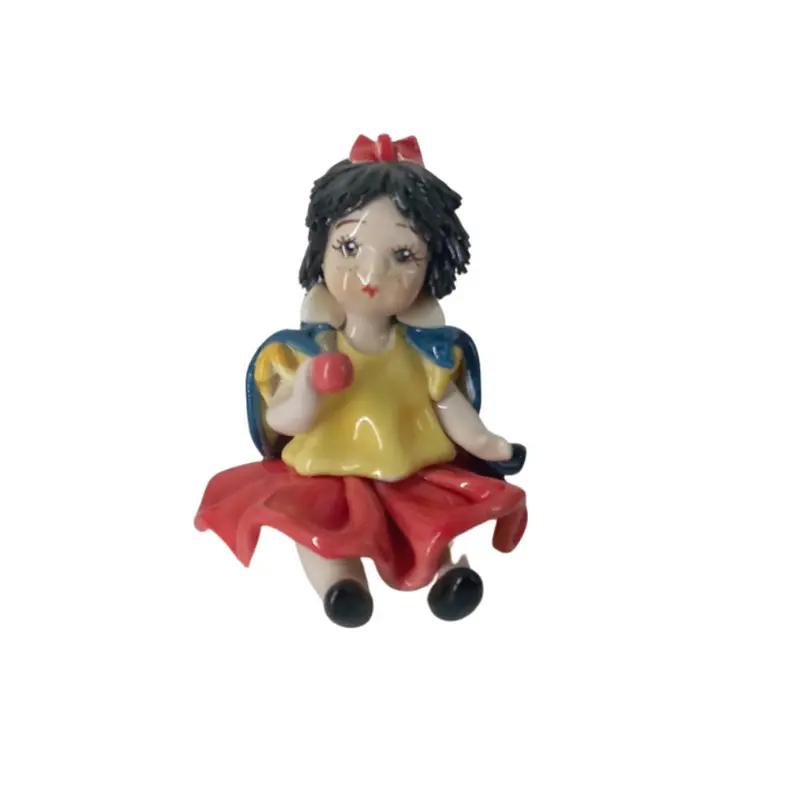 Zampiva Statua Biancaneve Ceramica Artigianale H 11 cm