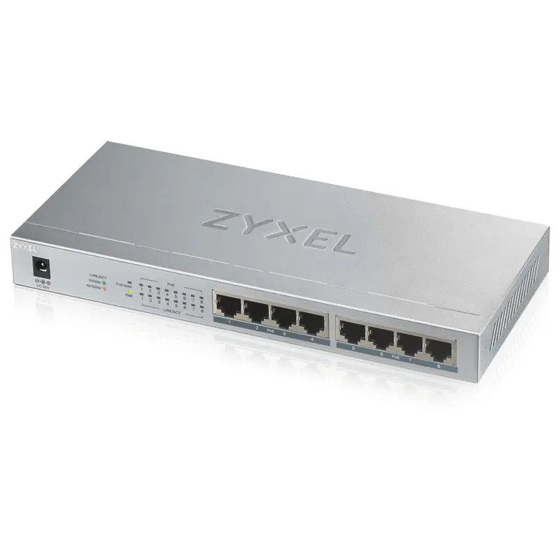 Zyxel GS1008HP Non gestito Gigabit Ethernet (10/100/1000) Supporto Power over Ethernet (PoE) Grigio